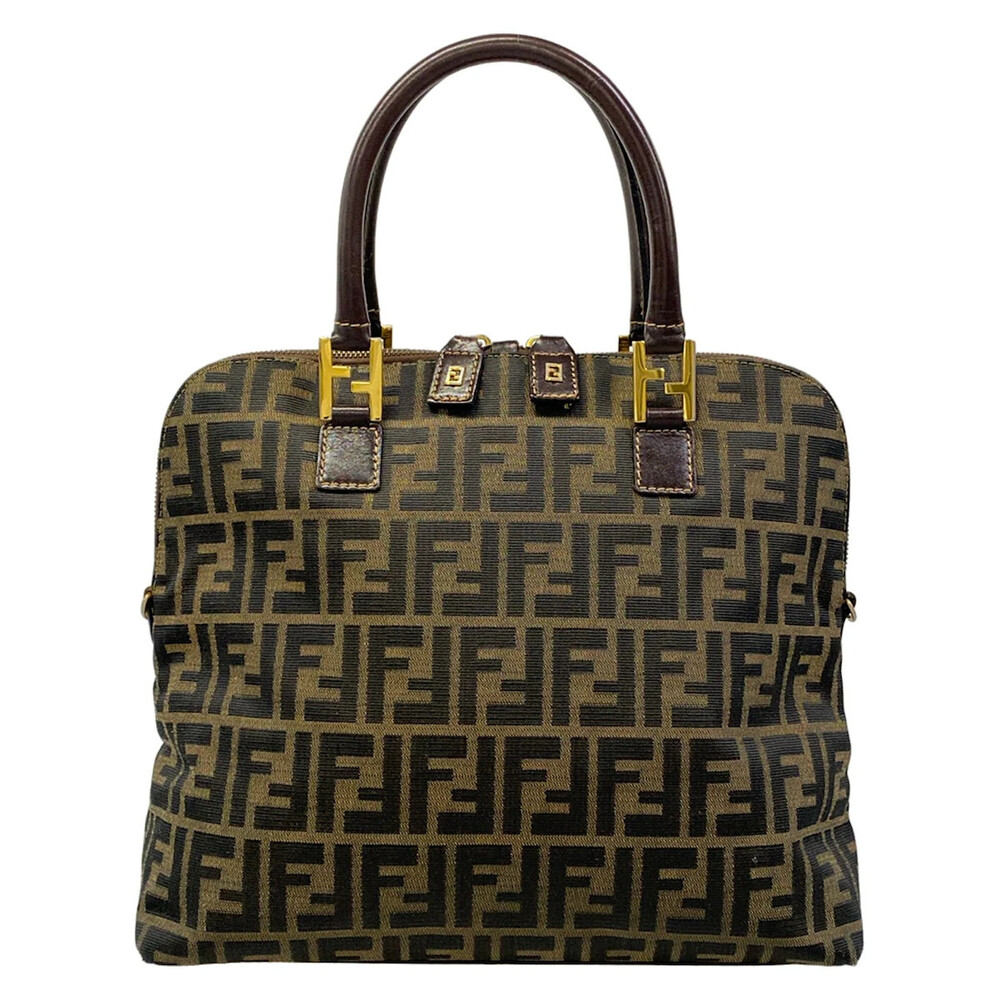 Fendi Zucca Dark Brown Black Leather #358042F10B
